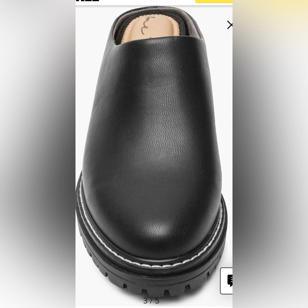 Me Too Black Leather Mules